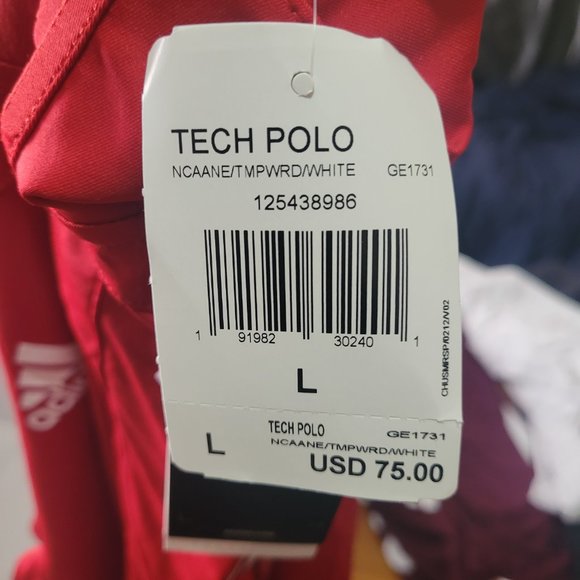 adidas Nebraska CornHuskers Tech Polo Football Coaches Shirt Red GE1731 … - Picture 8 of 10